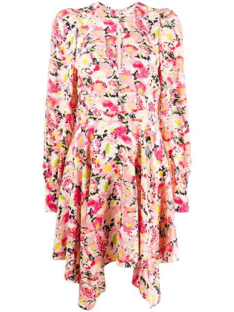 Stella McCartney floral-print asymmetric dress Pink 602908SRA27