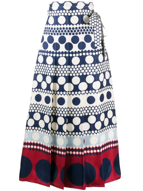 Valentino Garavani stripe and dot skirt Blue BRA6G05L9