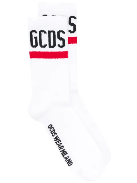 GCDS ribbed contrast logo socks White CC94M010024
