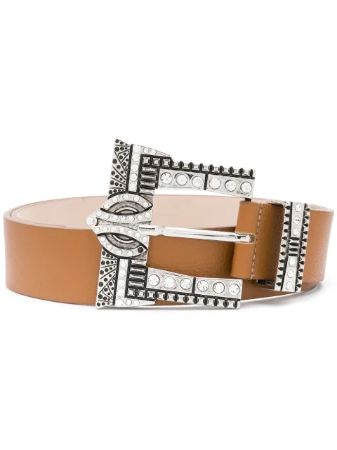 B-Low The Belt embellished leather belt Brown BW683100LE