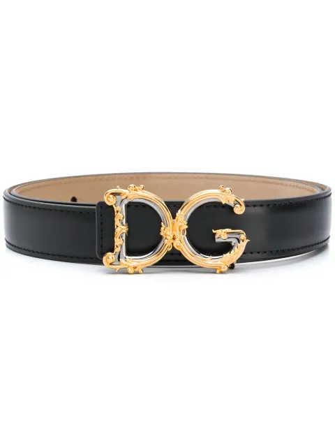 Dolce & Gabbana DG Baroque leather belt Black BE1348AZ831