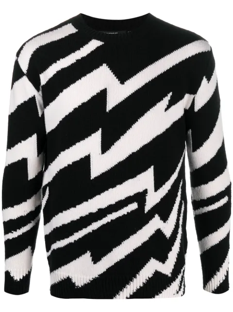 Stella McCartney zigzag intarsia-knit jumper Black 584675S7216