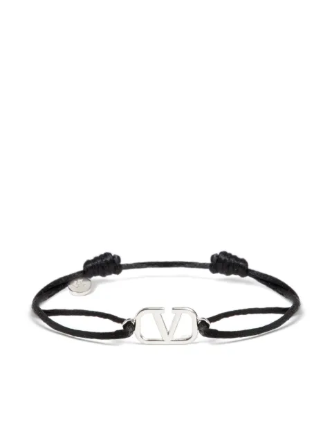Valentino Garavani Vlogo Signature cotton bracelet Black YJ0M96DTK