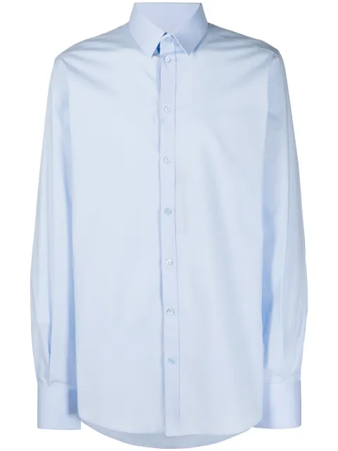 Dolce & Gabbana Gold-fit cotton shirt Blue G5EJ0TFUEEE