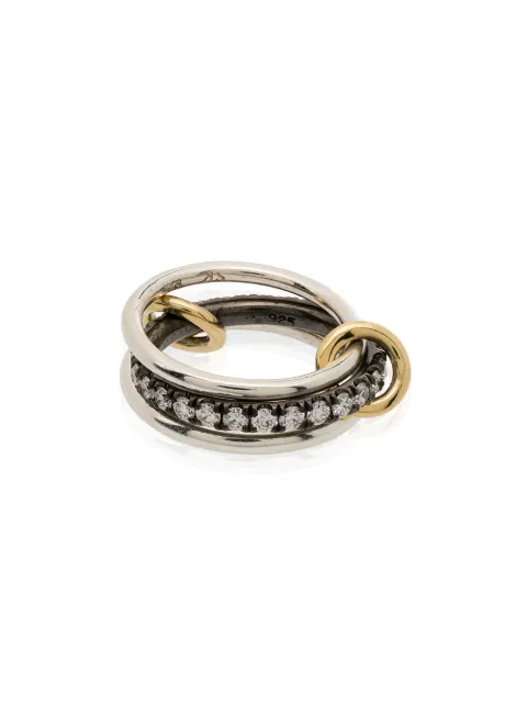 Spinelli Kilcollin Petunia stacked diamond ring Silver SG16RG3MSILWDBRYGC