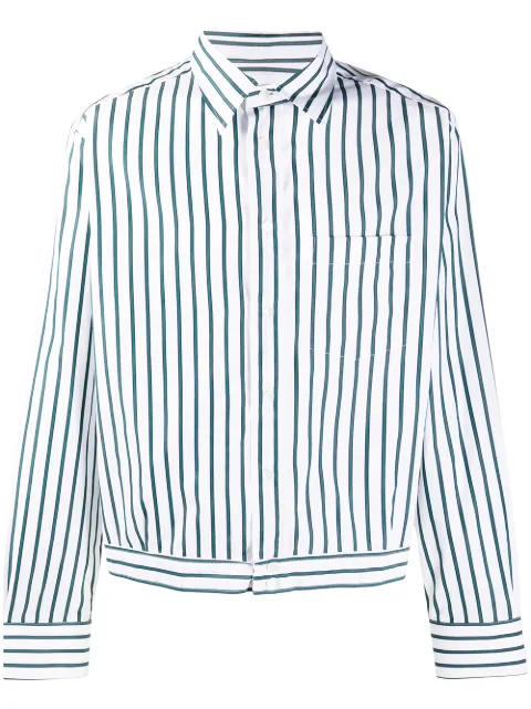 Lanvin vertical-stripe blouson shirt White RMSI0504S037H20