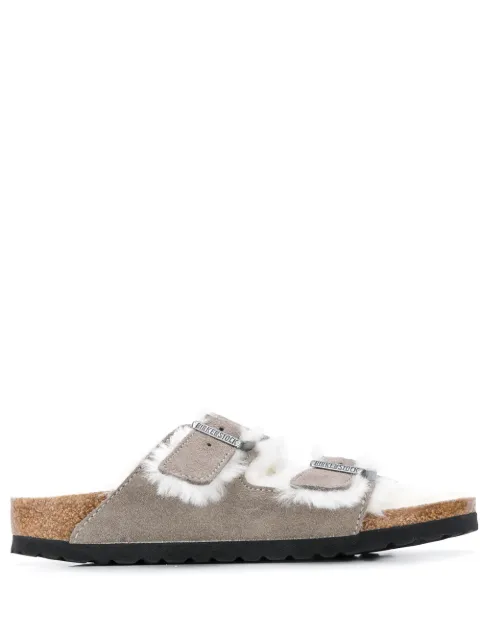 Birkenstock Arizona two-strap shearling sandals Grey 1017403