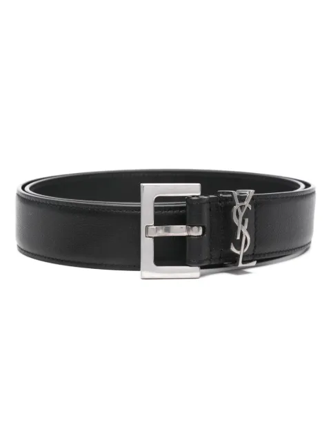 Saint Laurent monogram smooth leather belt Black 634437BOO0E