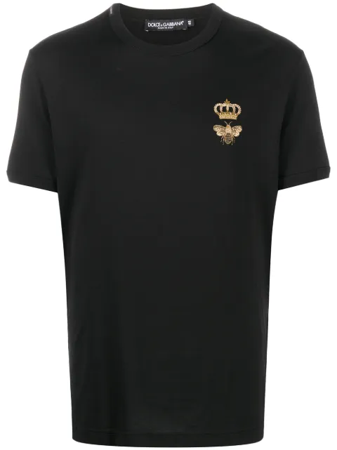 Dolce & Gabbana embroidered cotton T-shirt Black G8JX7ZG7WUQ