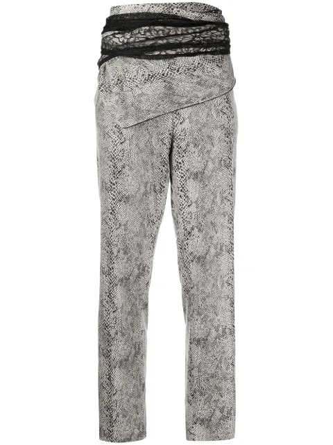 Y/Project high-waisted python-effect trousers Black WPANT61S19