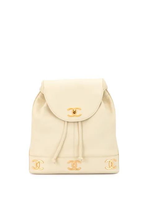 CHANEL Pre-Owned 1992 Triple CC backpack Neutrals 2673968