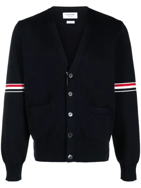 Thom Browne tricolour 4-Bar cardigan Blue MKC310AY3007