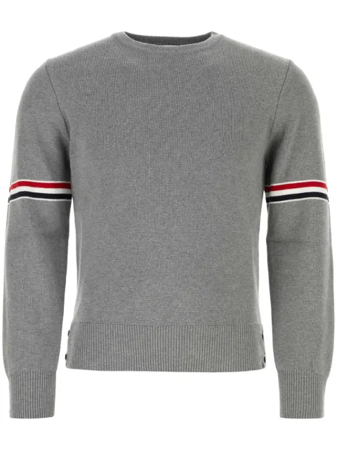 Thom Browne Milano stitch RWB arm stripe pullover Grey MKA326AY3001