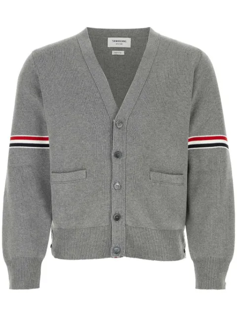 Thom Browne Milano stitch stripe armband cardigan Grey MKC310AY3007