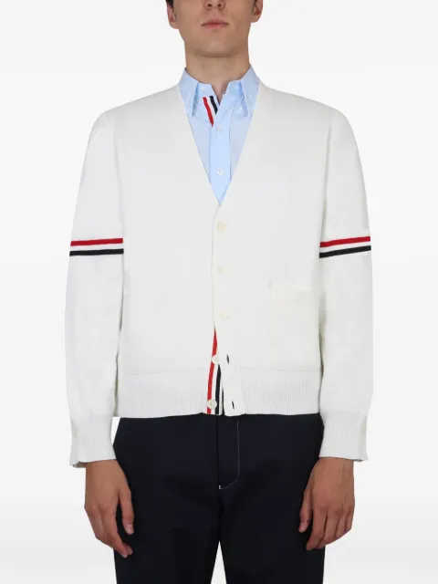 Thom Browne tricolour 4-Bar cardigan White MKC310AY3007