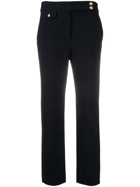 Veronica Beard Renzo embossed button detail trousers Blue CORESU002640