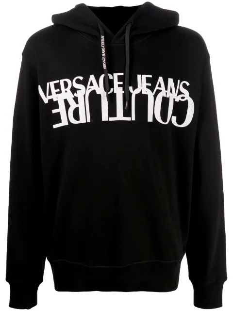 Versace Jeans Couture logo-print hoodie Black EB7GZA7KHE30328