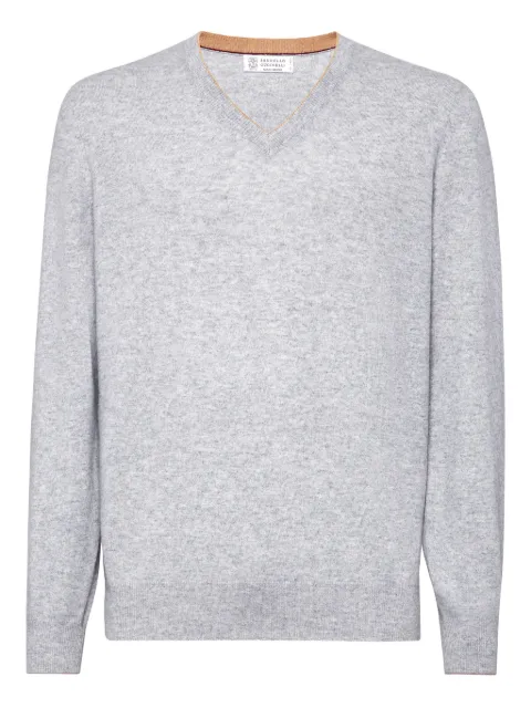 Brunello Cucinelli v-neck long-sleeved jumper Grey M2200162CK773