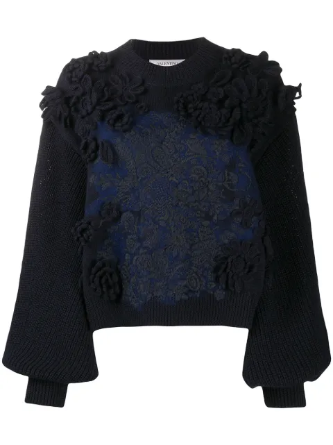 Valentino Garavani embroidered wool jumper Blue BKC16C5MY