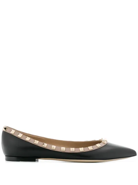 Valentino Garavani Rockstud-embellished ballerina shoes Black WS0403VOD