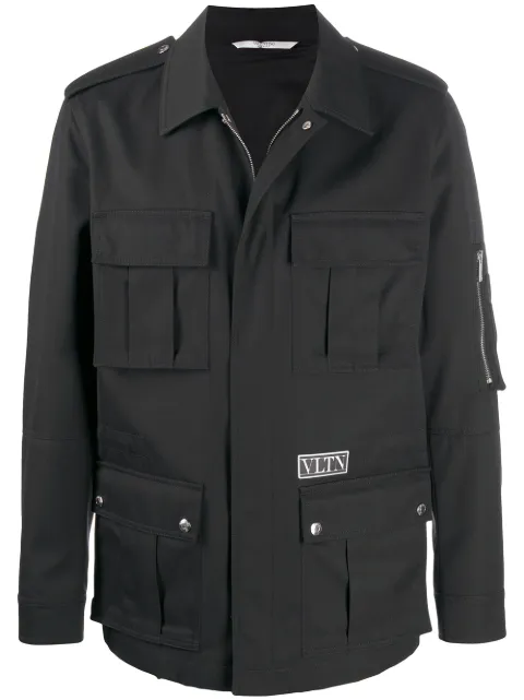 Valentino Garavani VLTN-patch shirt jacket Black VCJC676E8