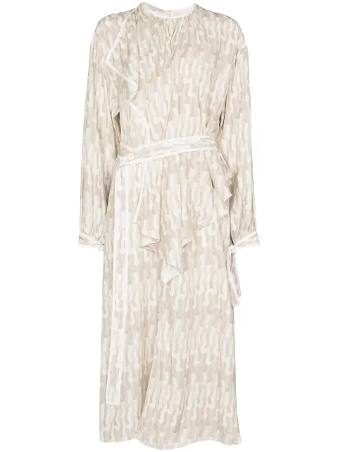 Stella McCartney Taylor asymmetric silk dress Grey 602197SPA35