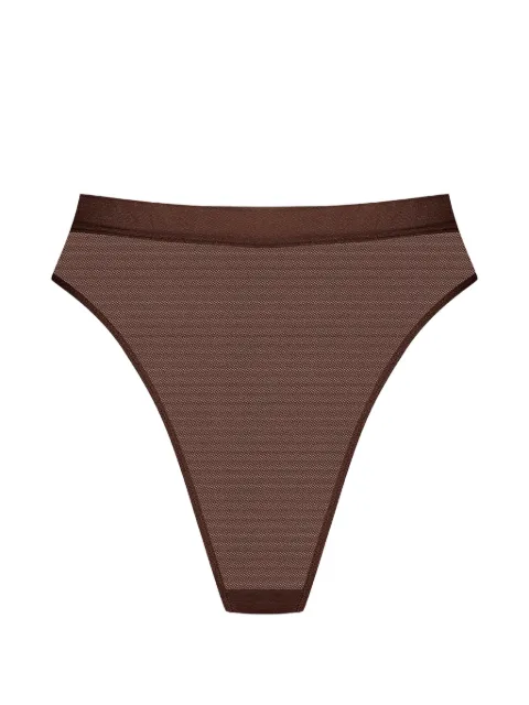 Maison Close Corps à Corps mesh thong Brown 608711