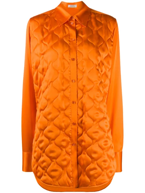 Nina Ricci quilted longline shirt Orange 20HCTO036SE1344U6459