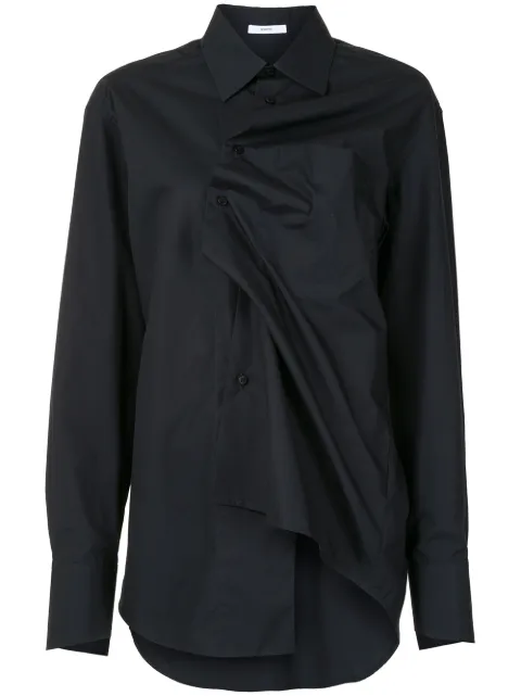 Aganovich twist front longline shirt Black SHO6AW20BLK