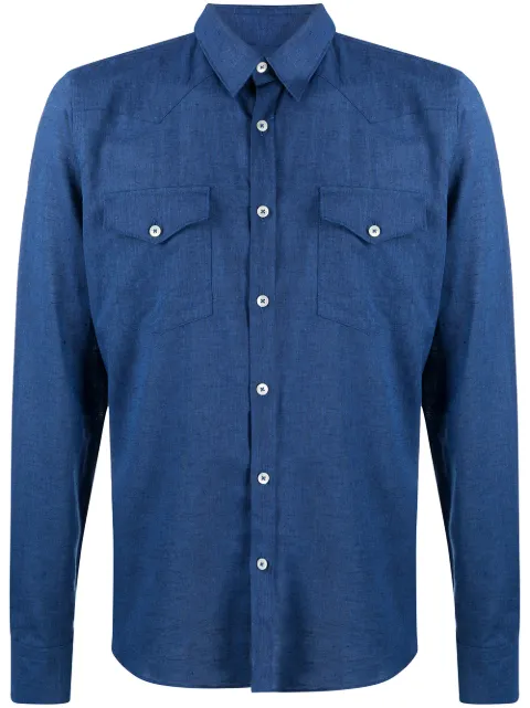 Dell'oglio plain denim shirt Blue TXJ59B7UR504