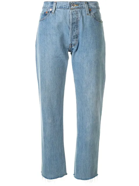 RE/DONE Stove pipe cropped jeans Blue 1076STVC
