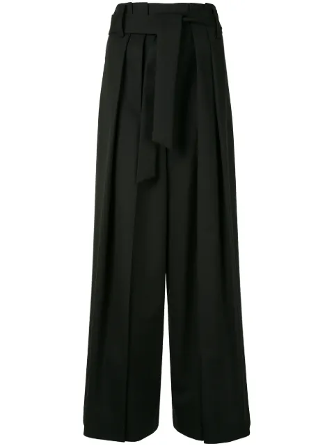 Goen.J paperbag wide-leg trousers Black GJ20PFPT02