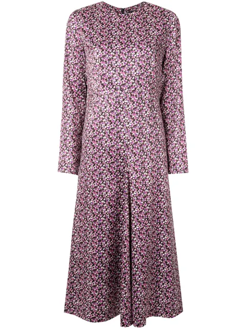 Goen.J floral-print flared panel midi dress Pink GJ20PFDS01