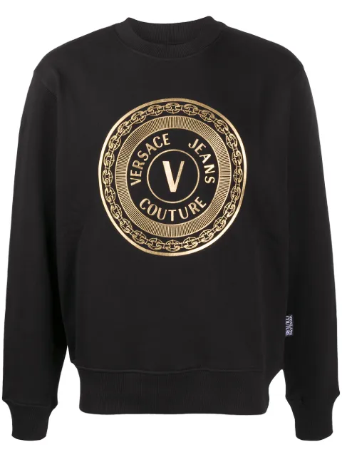 Versace Jeans Couture metallic logo print jumper Black EB7GZA7TXE30318