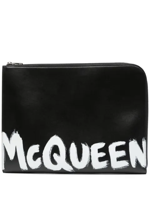 Alexander McQueen logo-print laptop bag Black 6094811NT5B