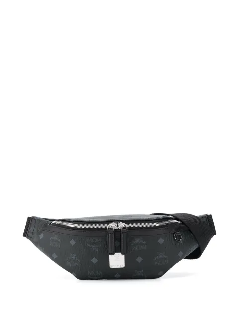 MCM small Fursten belt bag Black MMZAAFI04
