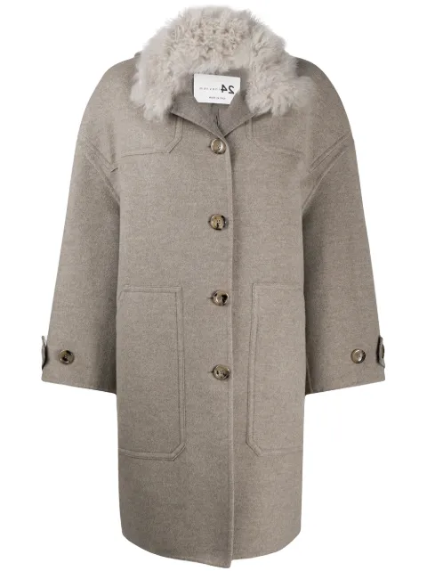 Manzoni 24 contrast-collar coat Grey 20M717DB1CF
