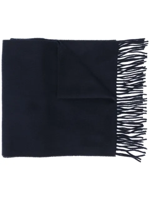 Saint Laurent Pre-Owned woven fringed scarf Blue 130652