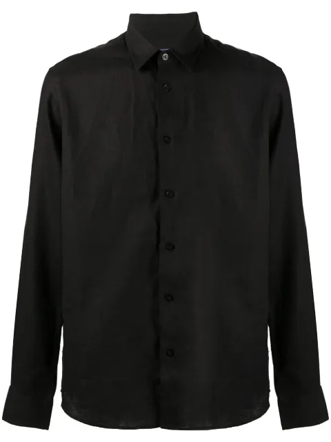 Vilebrequin solid colour linen shirt Black CRSP601P