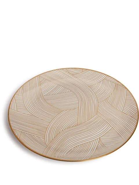 1882 Ltd Lustre serving platter (34cm) White LUSTREPLATTERGOLDDHOW