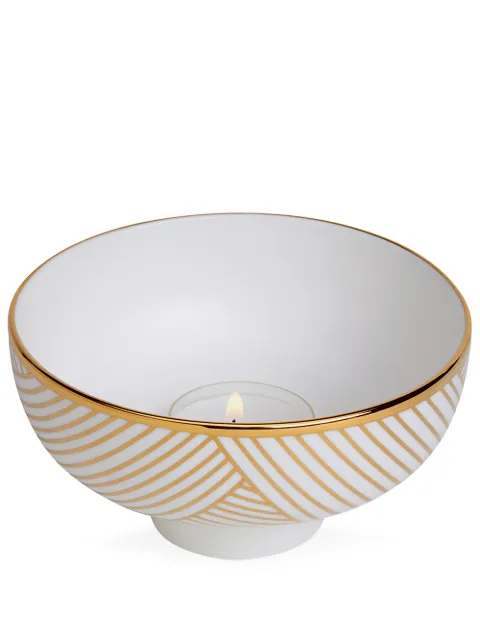 1882 Ltd Lustre tealight bowl (12cm) Black LustreTealightGoldDhowBoxed