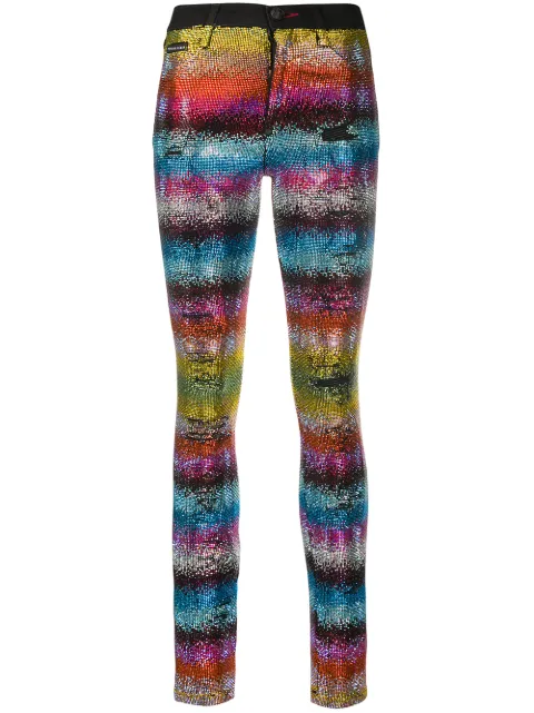 Philipp Plein Rainbow Crystal jeans Black F20CWDT1393PDE004N