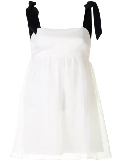 Macgraw Petal empire-line organza blouse White LF006