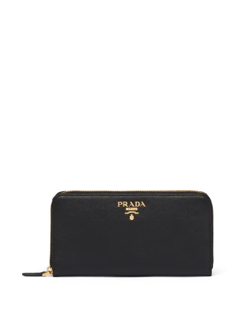 Prada large logo-plaque wallet Black 1ML506ZLP
