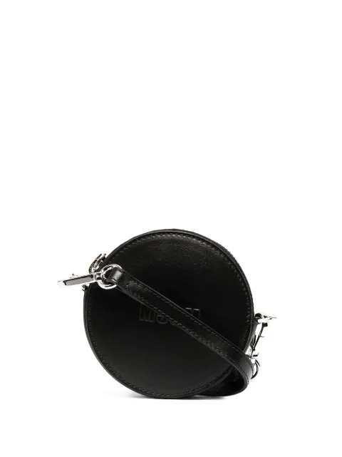 MSGM logo-embossed circular mini bag Black 2941MDZ12135