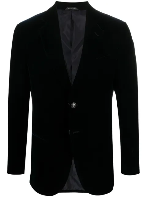 Giorgio Armani velvet single-breasted blazer Blue 9CGGG0AWT0025