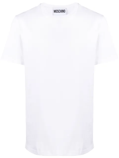 Moschino logo-patch short-sleeve T-shirt White A07107038