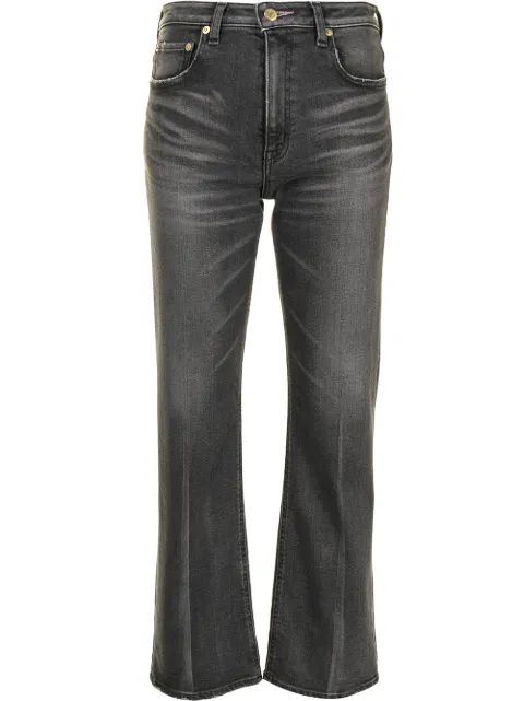 Tu es mon Tresor The Amethyst flared leg jeans Black TEMT004BK3Y