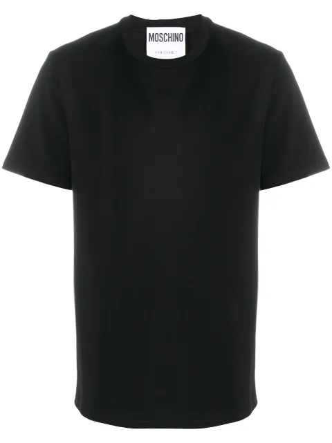 Moschino logo patch T-shirt Black A07107038