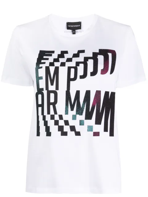 Emporio Armani abstract logo print T-shirt White 6H2T7G2J4CZ
